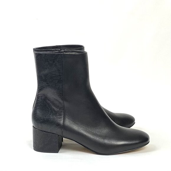 Donald Pliner Cindee Black Leather/Python Print Ankle Boot 7.5 & 8 - Picture 4 of 10